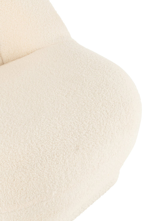 J-Line zetel Teddy Bouclé - velvet - wit