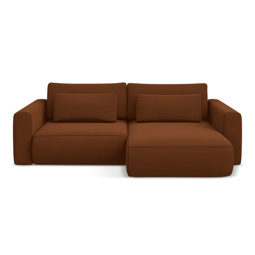 LaMiaSofa hoekbank rechts Perugia - velours - terracotta - 240x149x82