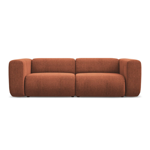LaMiaSofa 3-zits bank Bari - chenille stof - terracotta - 228x89x70