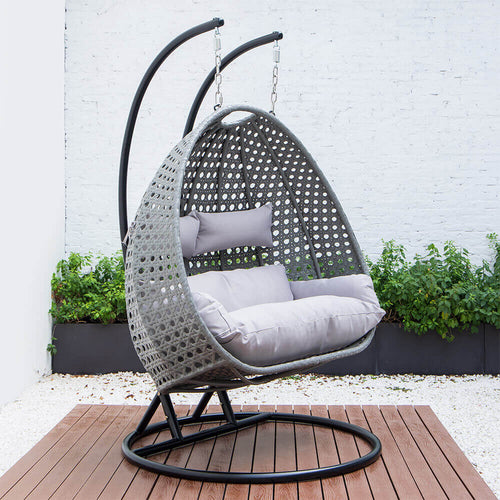 Home Deluxe - Polyrattan hangstoel TWIN | Kleur: Grijs - vtwonen shop