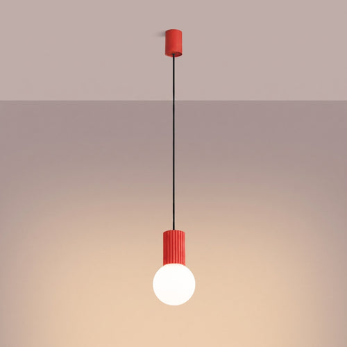 Sollux Lighting Hanglamp HALO 1 rood - 12x12x120cm