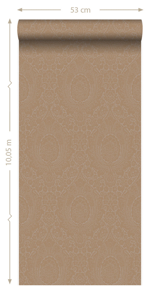 Origin Wallcoverings behang ornamenten taupe en glanzend brons - 53 cm x 10,05 m - 345429 - vtwonen shop