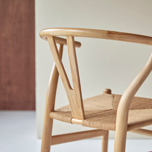 Tikamoon Stoel van licht massief teakhout met vlechtwerk - Naturel - vtwonen shop