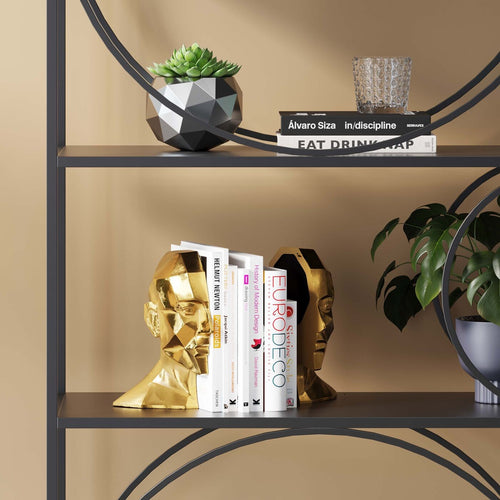 Kare Design Boekensteun gezicht goud (2/Set)