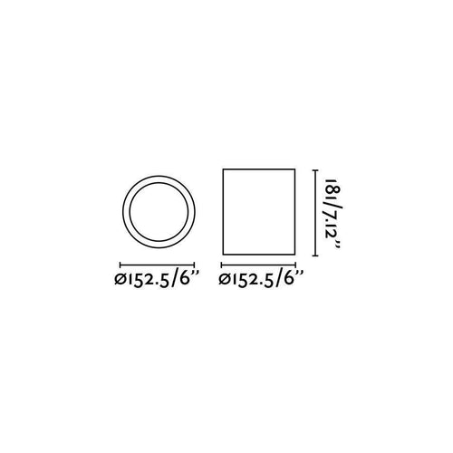 Faro Pote-1 - 1 Light Round Surface Mounted Downlight Zwart, E27
