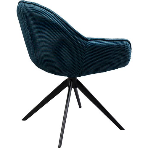 Kare Design Draaistoel met armleuningen Carlito Mesh blauw