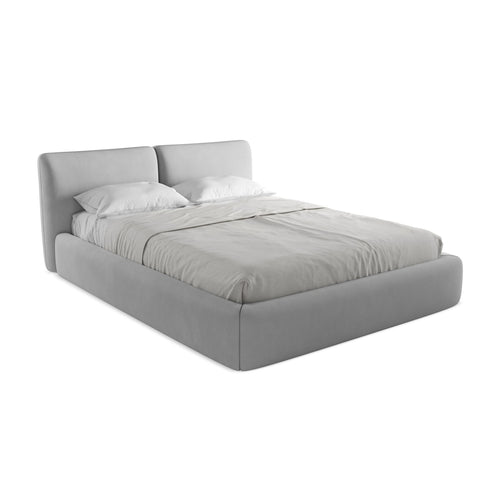 LaMiaSofa Bed met opbergruimte Milano - chenille stof - lichtgrijs - 180x228x82