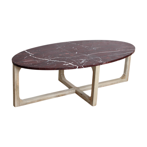 Raw Materials ovale salontafel marmer Cherry - 120x60x38 cm