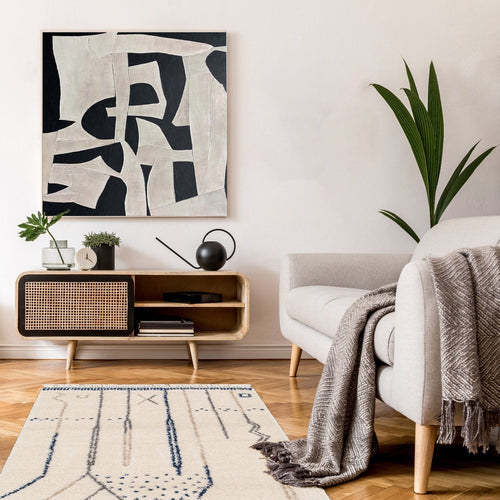 AFK Living vloerkleed Glyph - zeer zacht - blauw - 120 x 170 cm