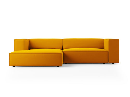 Cosmopolitan Design linker hoekbank Arendal 3-zits, flueel, geel - 166x224x70cm