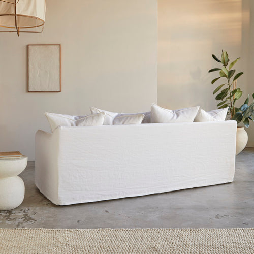 Tikamoon Ariane - Bank van wit linnen, 5 zitplaatsen - Wit - vtwonen shop