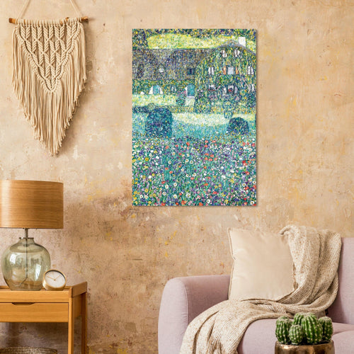 Artfulprints Poster met Lijst Gustav Klimt - Country house by the Attersee   - 50x70 cm - Donkergroen