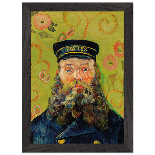 Artfulprints Poster met Lijst Vincent van Gogh - The Postman   - A4 21x29.7 cm - Groen