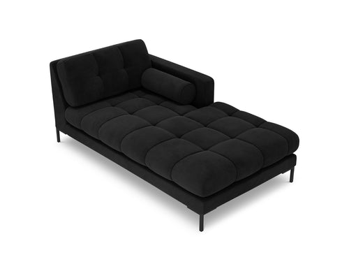 Cosmopolitan Design rechter chaise longue Bali flueel, zwart - 185x102x75cm