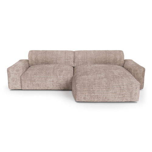 Sia Home - Hoekbanken rechts BLISS - XXL ribfluweel - Mol - 220cm - vtwonen shop