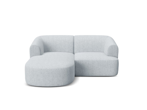 Cosmopolitan Design Modulaire hoekbank links Campi 3-zits, structurele stof lichtgrijs - 156x180x70cm