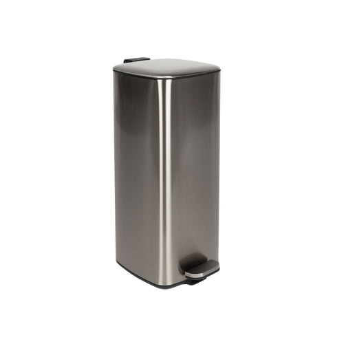Housecraft Living Mark Prullenbak met Pedaal 30 Liter – Soft Close Afvalbak RVS - Zilver