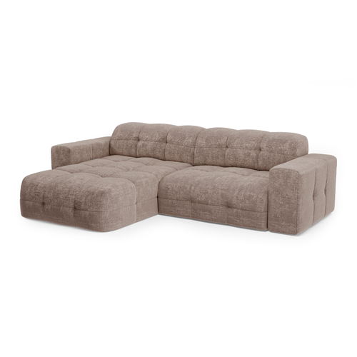 Sia Home - Linkerhoekbank MAEL - gewaafd fluweel mol 230cm