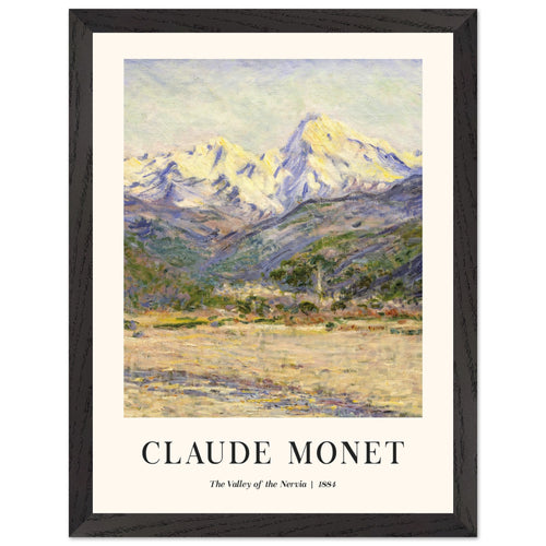 Artfulprints Poster met Lijst Claude Monet - The valley of the Nervia   - 30x40 cm - Bruin