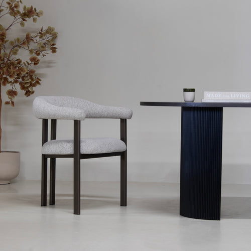 DÉJA Living Eetkamerstoel Odense - Stof - Taupe/Brons - Set van 2