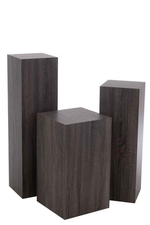 J-Line sokkel Rechthoekig - hout - grijs - large