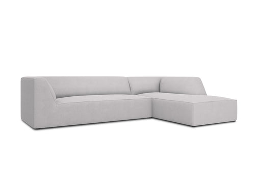 Micadoni rechter hoekbank Ruby 4-zits, structurele stof, lichtgrijs - 180x273x69cm