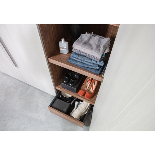 WOOOD kledingkast 3-deurs greep lang Rens - Noten/Grijs - 210x165x58