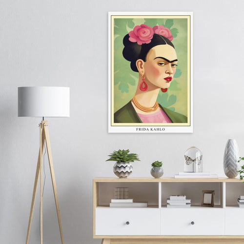 Artfulprints  Frida Kahlo - Floral icon portrait   poster 50x70 cm - vtwonen shop