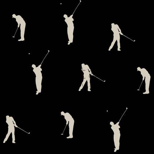 ESTAhome behang golfspelers zwart - 53 cm x 10.05 m - 115643