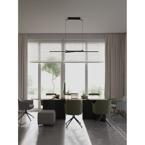 Nova Luce AKRO Hanglamp voor aan het plafond, matzwart, Triac dimbare LED 41W 2253lm 2700-3000-4000K CCT