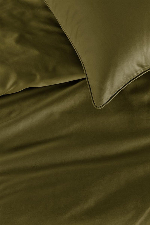 Beddinghouse dekbedovertrek bamboo satin Conscious - 140x200/220 cm - olijfgroen