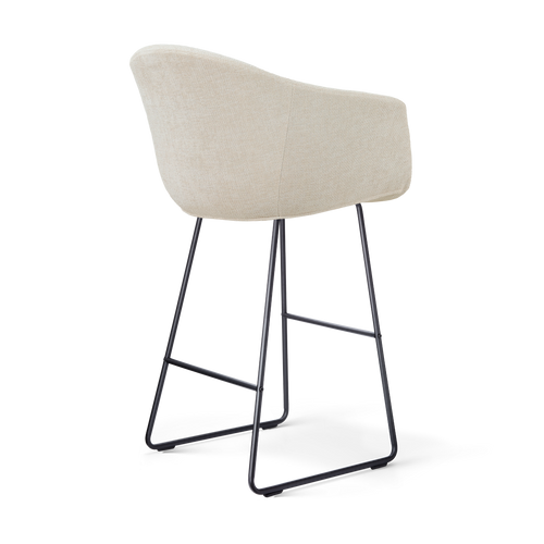 Nolon Nino-Otis Barkruk Cotton Beige - met Armleuning - Zwart - 75 cm - vtwonen shop