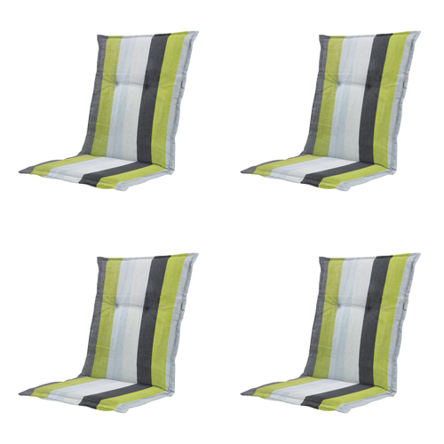 Madison tuinstoelkussen lage rug Victoria - groen - 105x50x6cm - set van 4