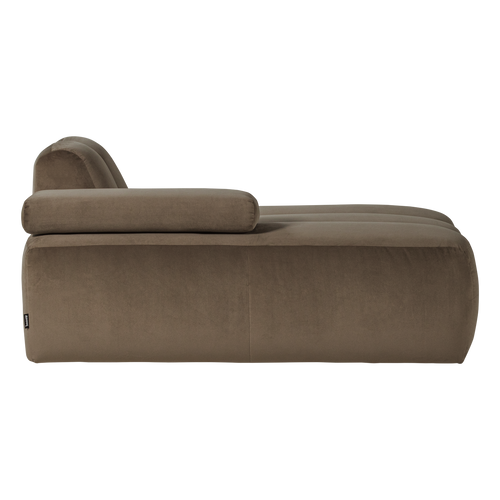 WOOOD chaise longue bank links Mojo - Velvet - Taupe - 74x124x162