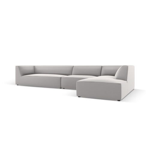 Cosmopolitan Design - Modulaire hoekbank rechts Siena 5-zits, imitatieleer lichtgrijs - 180x366x69cm