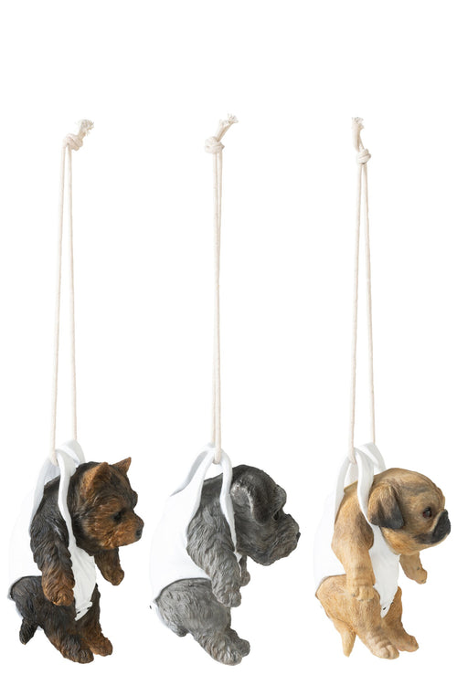 J-Line figuur Hond + Luier - polyresin - mix - 3 stuks