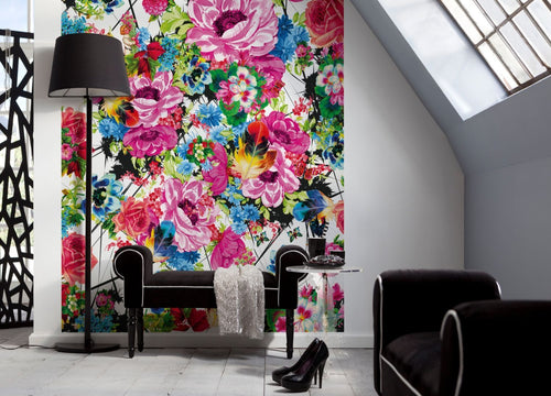 Sanders & Sanders fotobehang flowers multicolor - 184 x 254 cm - 612299