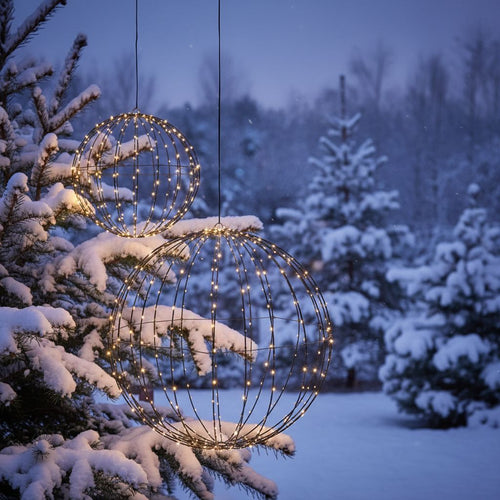 Luca Lighting Lichtbol Kerstverlichting Ø50 cm - Kerstlampjes met Klassiek Witte LED Lampjes - Zilver