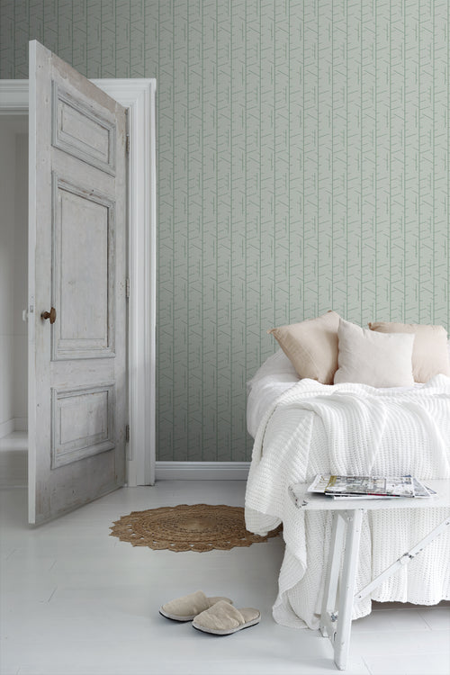 Borastapeter behang grafisch motief groen - 53 cm x 10.05 m - 660758 - vtwonen shop