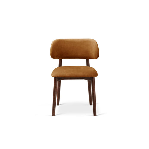 Set van 2 fluwelen stoelen Evan flueel kameel - 51x49.5x77cm