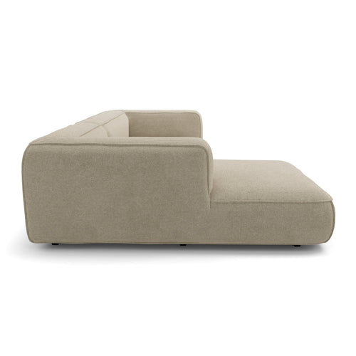 Premium Interiors - Linkerhoekbank SOFIA - kruispatroonweefsel beige 282cm