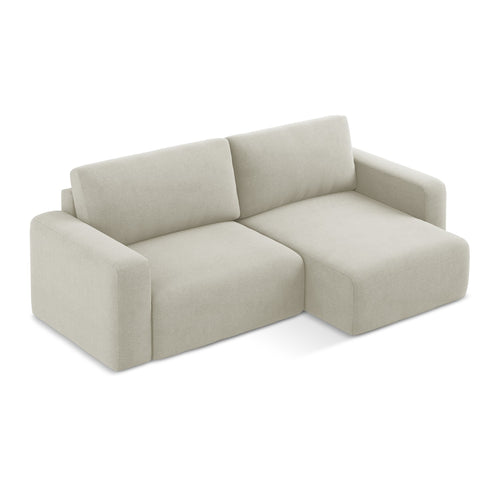 LaMiaSofa hoekbank rechts Ostia - textuurstof - lichtbeige - 244x149x79
