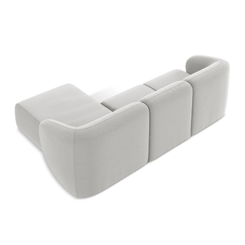 LaMiaSofa hoekbank rechts Cervo - velours - zilver - 248x166x84
