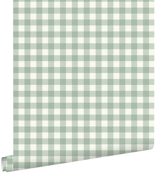 ESTAhome behang geblokt motief mintgroen - 50 x 900 cm - 132125