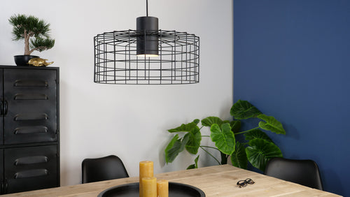 EGLO hanglamp Milligan - e27 - industrieel - ø 48 cm - zwart/wit