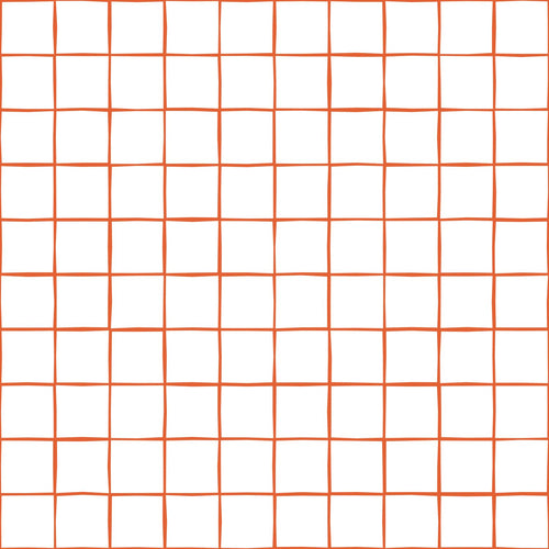 ESTAhome behang geblokt motief oranje en wit - 50 x 900 cm - 131275