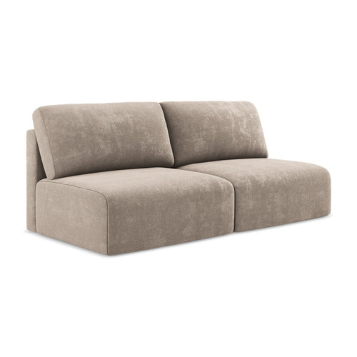 LaMiaSofa 3-zits slaapbank Ostia - chenille stof - donkerbeige - 216x102x79