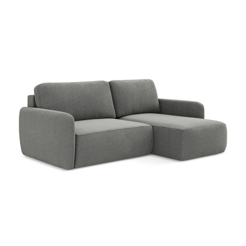 LaMiaSofa hoekbank rechts Corle - textuurstof - grijs - 207x148x86
