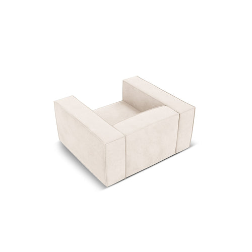Cosmopolitan Design - Fauteuil Turin structurele stof lichtbeige - 95x113x68cm