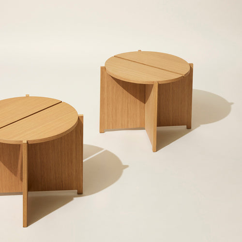 Hübsch bijzettafel Dash - mdf/okoumé fineer - ø55xh40cm